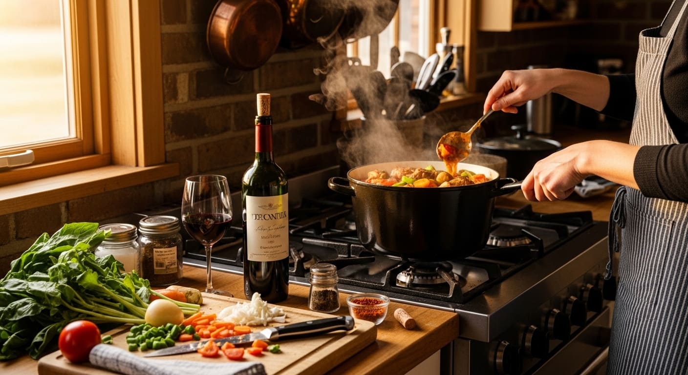 赤ワイン　料理と一緒