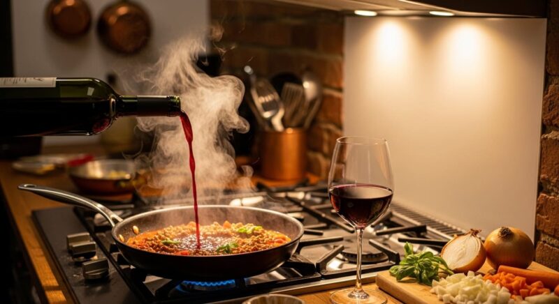 赤ワイン　料理に利用