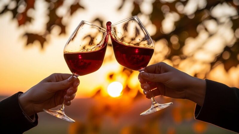 赤ワイン　乾杯