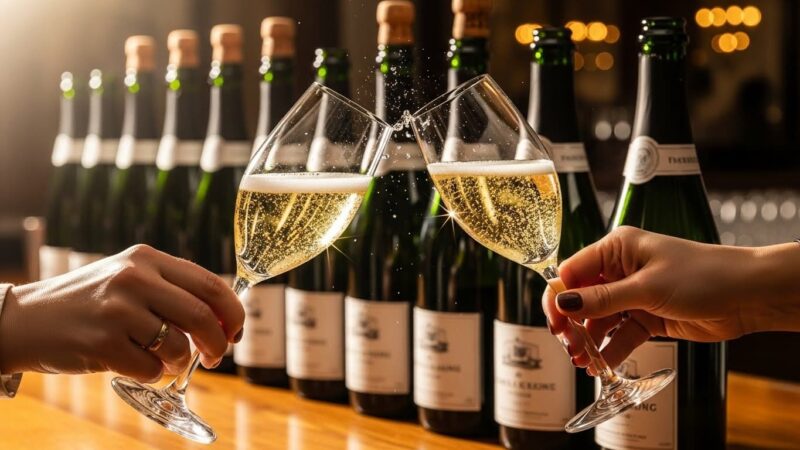 スパークリングワイン　乾杯