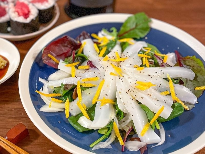 イカの柚子カルパッチョ