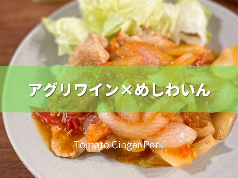 アグリワイン×めしわいん　トマト生姜焼き