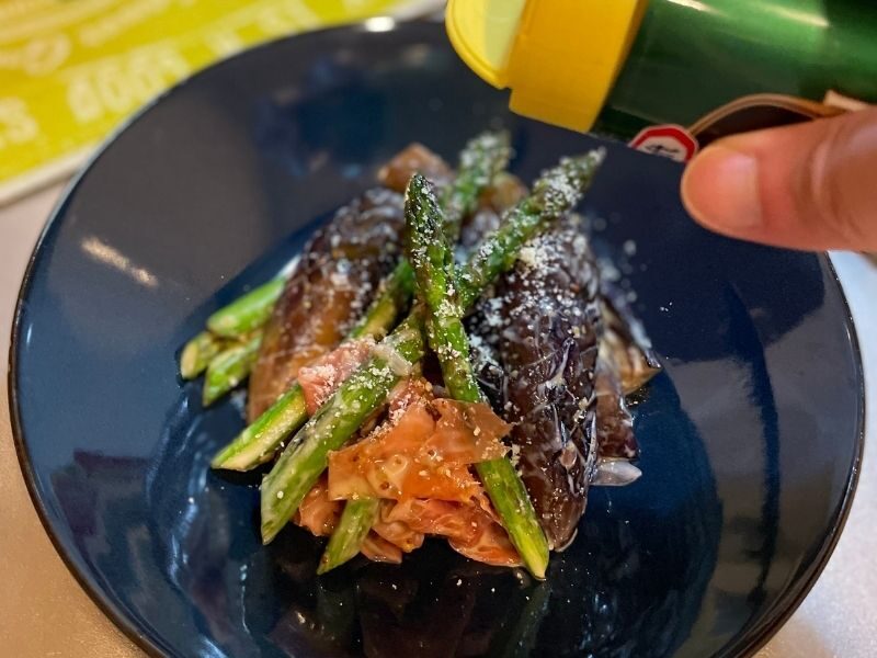 アスパラガスと茄子の 生ハムハニーマスタード