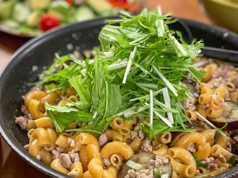 豚挽き肉となすの旨塩マメロ二