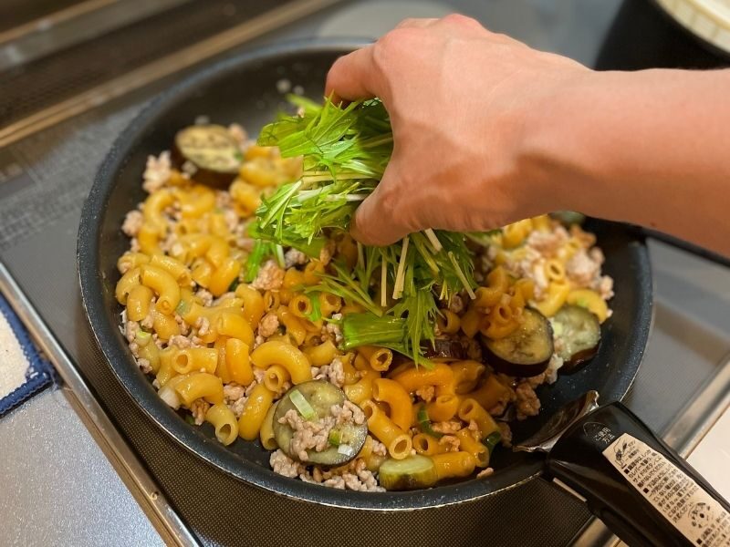 豚挽き肉となすの旨塩マメロ二