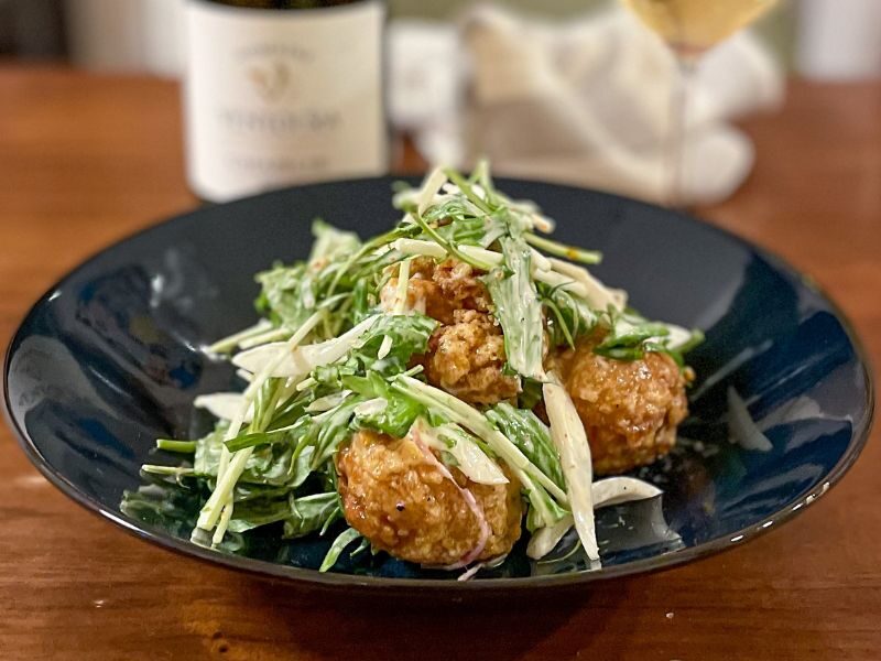 レモンでさっぱり唐揚げマヨ七味サラダ