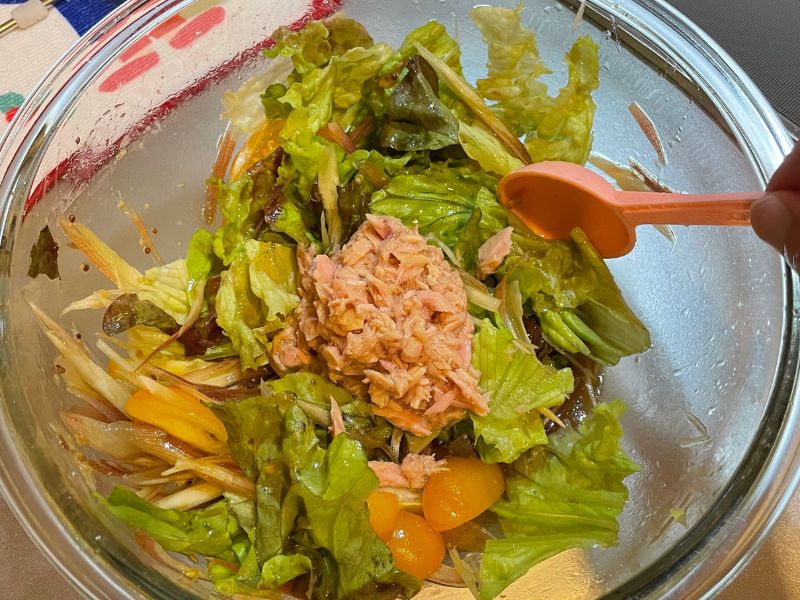 ツナとみょうがのサラダ麺