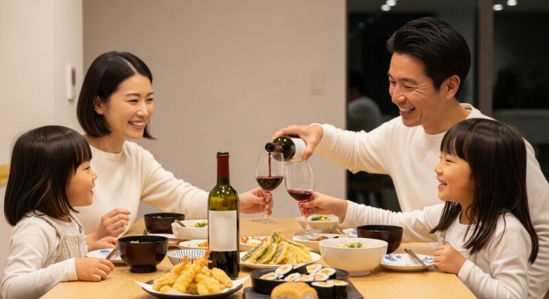 ワイン 乾杯 家族