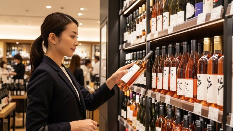 ロゼワイン　スーパー　選んでいる