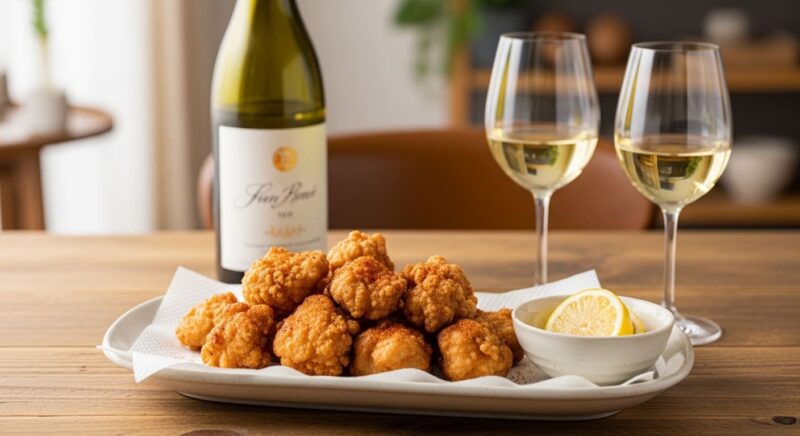 唐揚げ　白ワイン