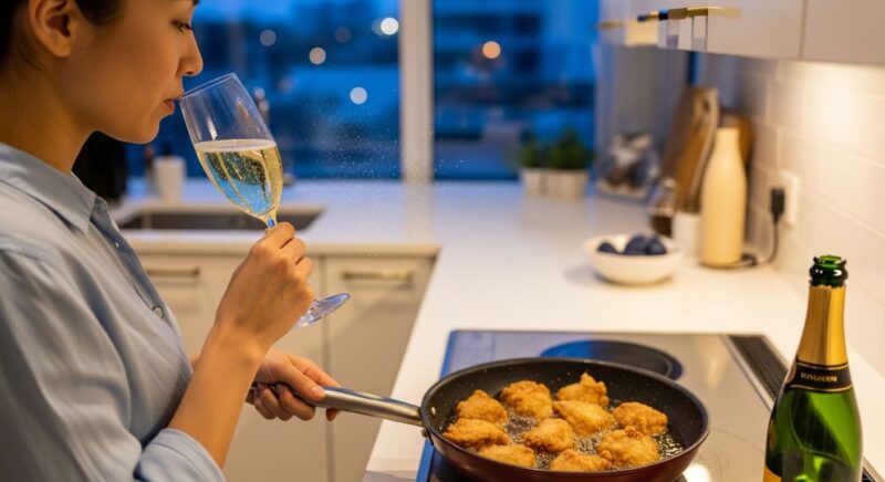 唐揚げ　料理　キッチン