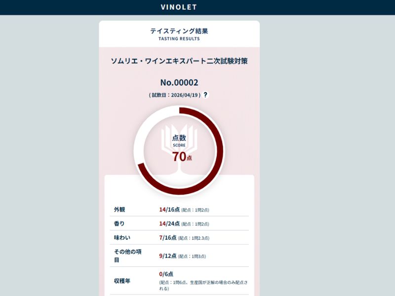 VINOLET 2次試験対策