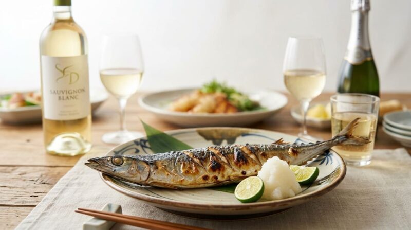サンマ　塩焼き　ワイン　ペアリング　イメージ