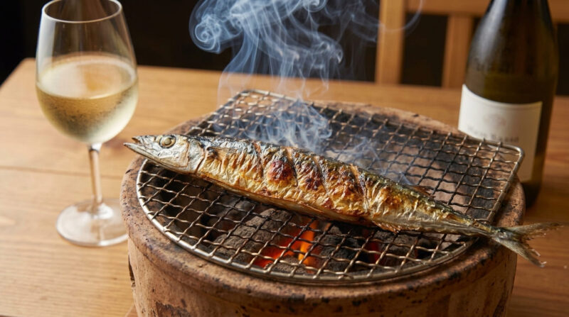 サンマ　塩焼き　ワイン　ペアリング　イメージ