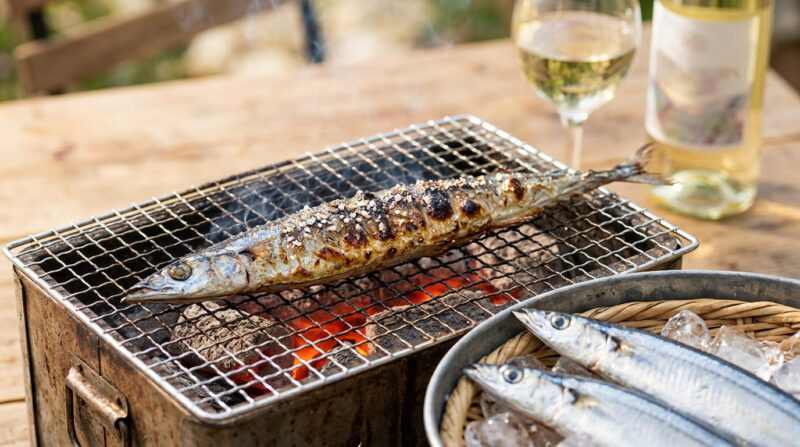 サンマ　塩焼き　ワイン　ペアリング　イメージ
